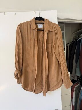 Rails Ellis Tan/Brown Lightweight Button-down Worn 2x